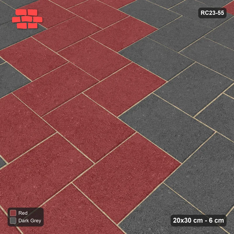 Interlock (Pasco) 20x30 cm · RC23-55 · Stepped Herringbone (3:2), Diagonal Stripes 2x · Side view