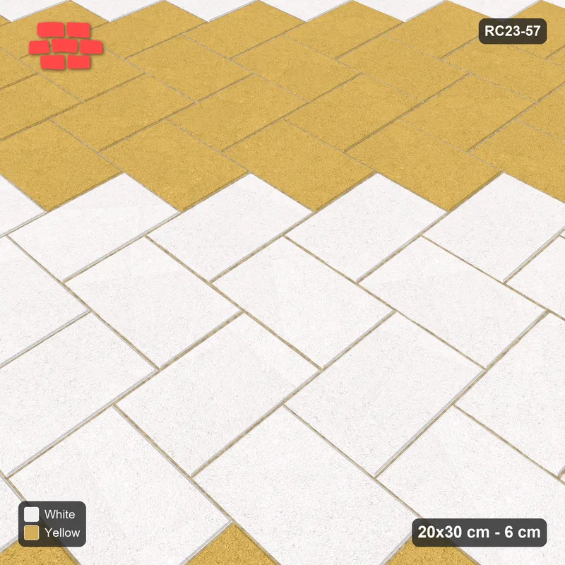 Interlock (Pasco) 20x30 cm · RC23-57 · Stepped Herringbone (3:2), Diagonal Stripes 2x · Side view