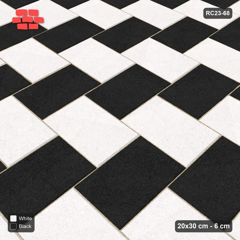 Interlock (Pasco) 20x30 cm · RC23-68 · Stepped Herringbone (3:2), Two-Tone · Side view