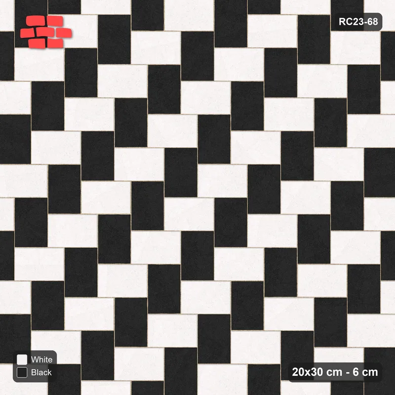 Interlock (Pasco) 20x30 cm · RC23-68 · Stepped Herringbone (3:2), Two-Tone · Top view