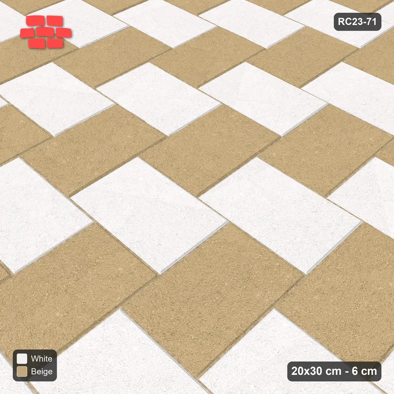 Interlock (Pasco) 20x30 cm · RC23-71 · Stepped Herringbone (3:2), Two-Tone · Side view