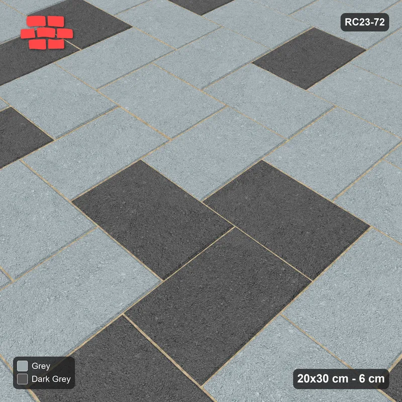 Interlock (Pasco) 20x30 cm · RC23-72 · Stepped Herringbone (3:2), Soft Blend · Side view