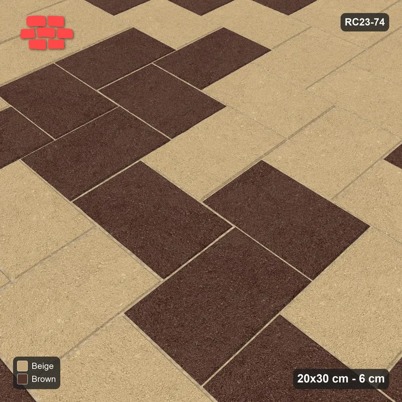 Interlock (Pasco) 20x30 cm · RC23-74 · Stepped Herringbone (3:2), Soft Blend · Side view