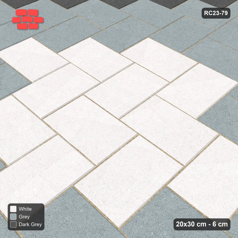 Interlock (Pasco) 20x30 cm · RC23-79 · Stepped Herringbone (3:2), Diamond Medallion · Side view