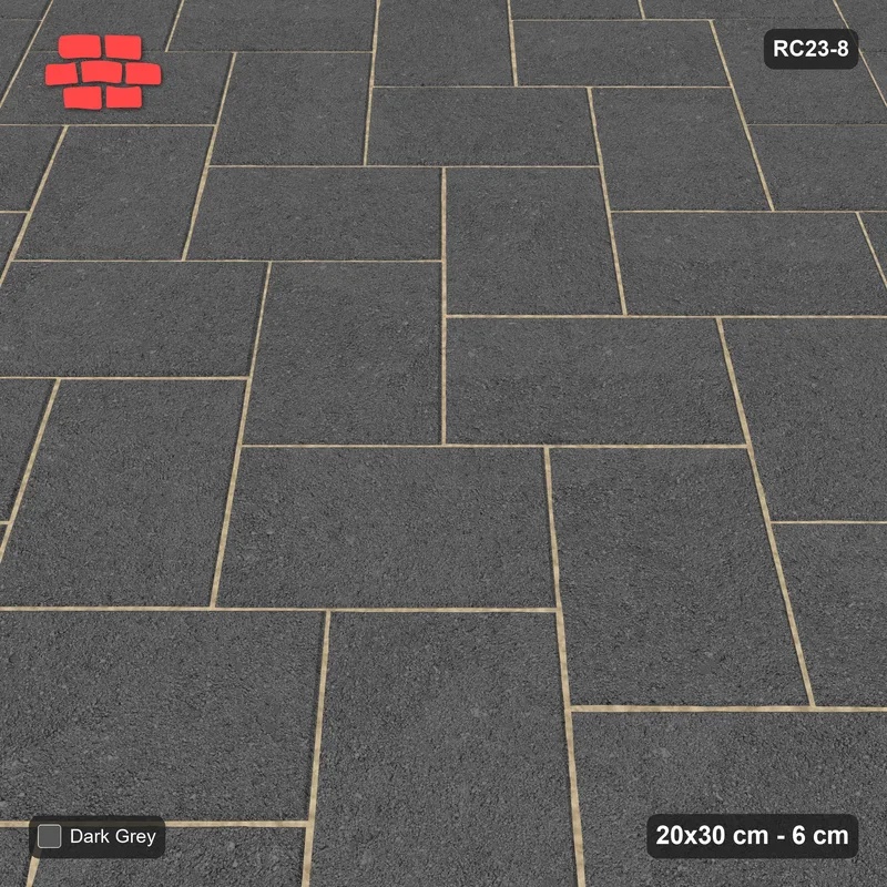 Interlock (Pasco) 20x30 cm · RC23-8 · Herringbone 45 degrees · Side view