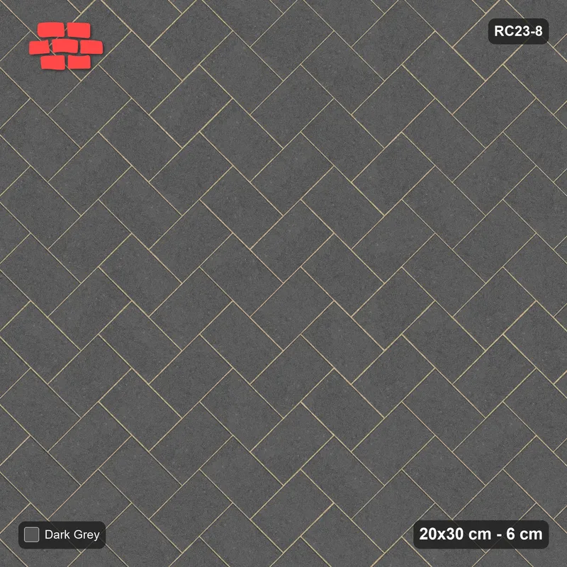 Interlock (Pasco) 20x30 cm · RC23-8 · Herringbone 45 degrees · Top view