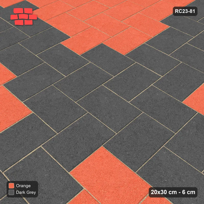Interlock (Pasco) 20x30 cm · RC23-81 · Stepped Herringbone (3:2), Cross Feature · Side view