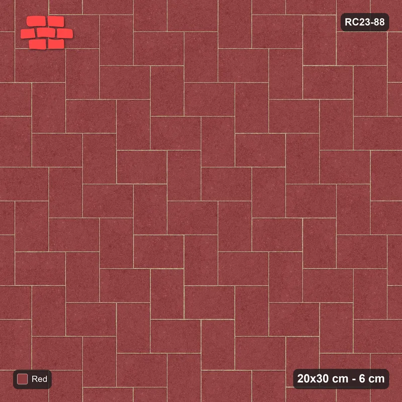 Interlock (Pasco) 20x30 cm · RC23-88 · Stepped Herringbone (3:2) · Top view