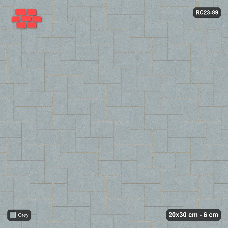 Interlock (Pasco) 20x30 cm · RC23-89 · Stepped Herringbone (3:2) · Top view