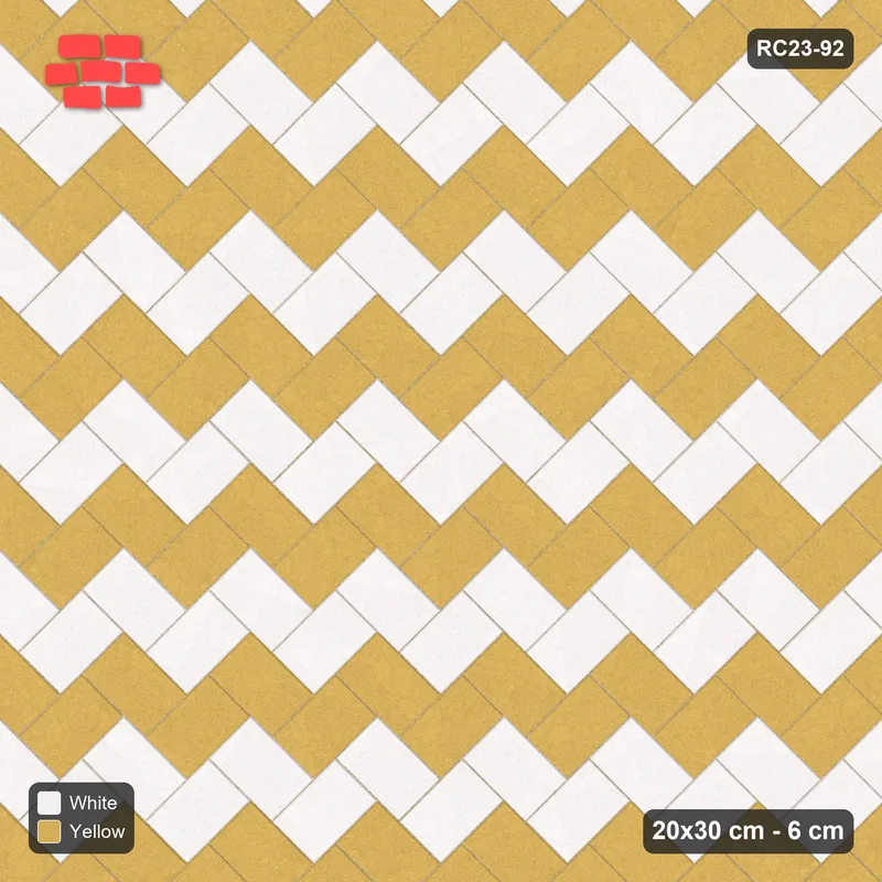 Interlock (Pasco) 20x30 cm · RC23-92 · Stepped Chevron (3:2), Chevron Stripes 1x · Top view
