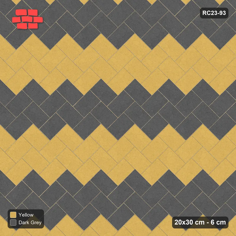 Interlock (Pasco) 20x30 cm · RC23-93 · Stepped Chevron (3:2), Chevron Stripes 2x · Top view