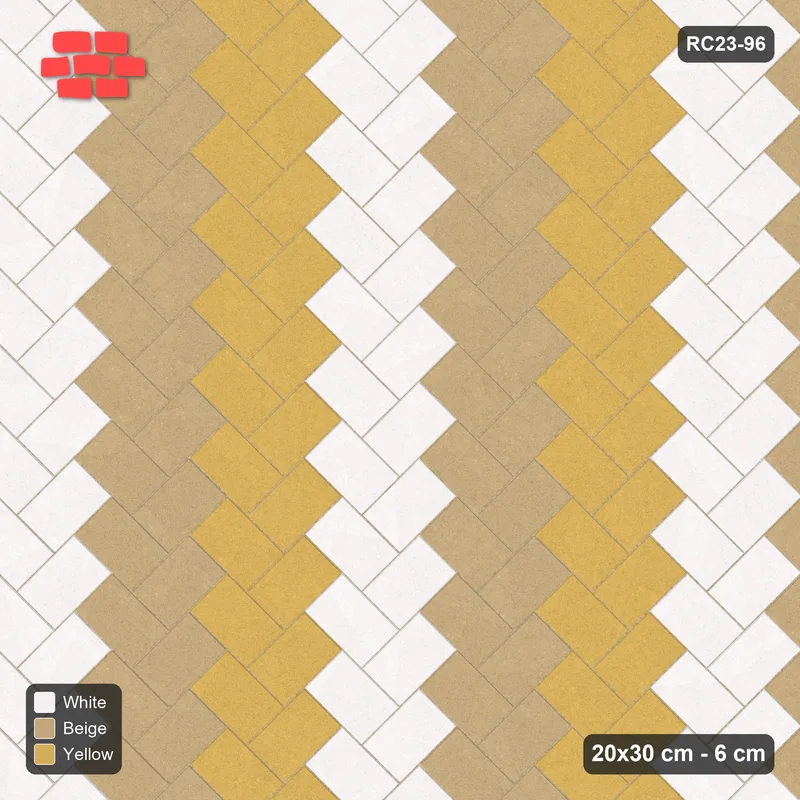 Interlock (Pasco) 20x30 cm · RC23-96 · Stepped Chevron (3:2), Three-Tone Chevron · Top view