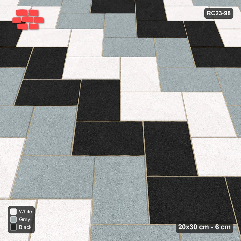 Interlock (Pasco) 20x30 cm · RC23-98 · Stepped Chevron (3:2), Three-Tone Chevron · Side view