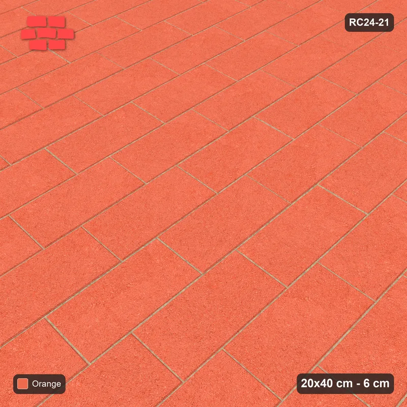 Interlock (Pasco) 20x40 cm · RC24-21 · Running bond 1/3 vertical planks · Side view Interlock (Pasco) 20x40 cm · RC24-21 · Running bond 1/3 vertical planks · Side view
