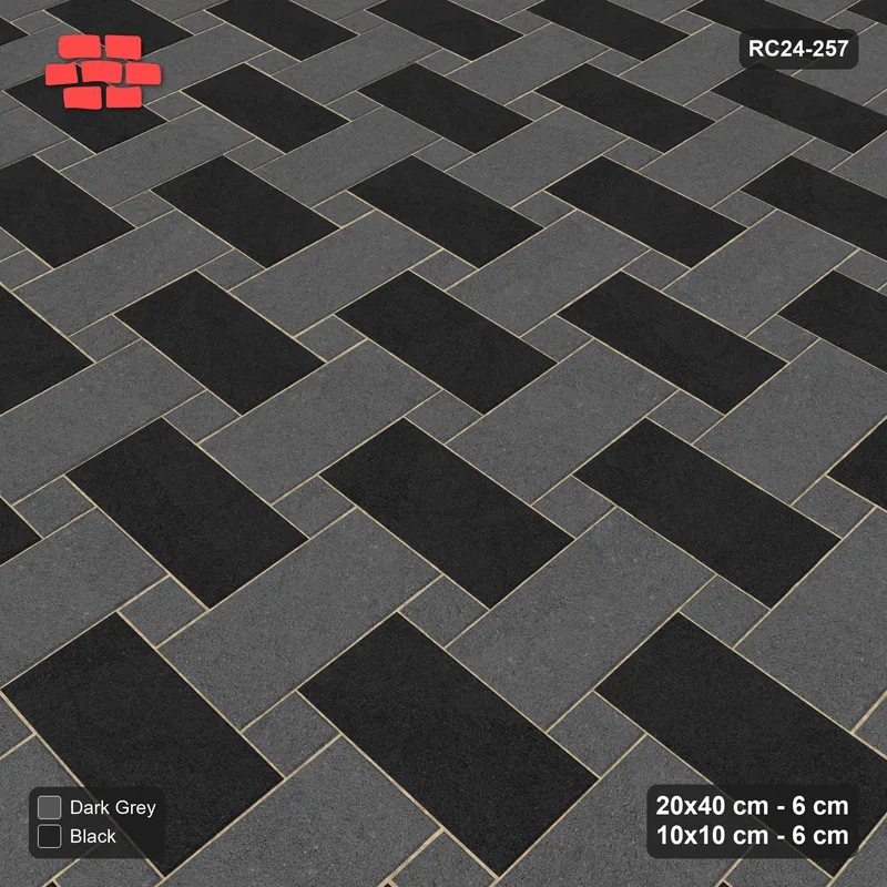 Interlock (Pasco) 20x40 cm · RC24-257 · Windmill with 10x10 Squares, H/V 2-Tone Rotated - Night Sky · Side view Interlock (Pasco) 20x40 cm · RC24-257 · Windmill with 10x10 Squares, H/V 2-Tone Rotated - Night Sky · Side view