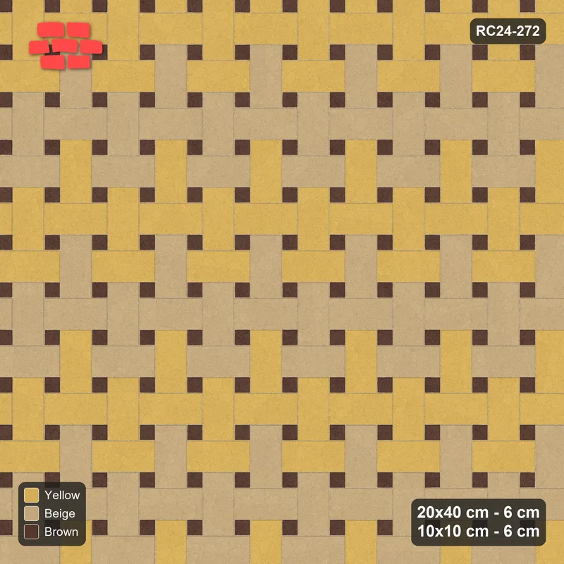Interlock (Pasco) 20x40 cm · RC24-272 · Windmill with 10x10 Squares, Banded 2 Rows - Harvest Gold · Top view Interlock (Pasco) 20x40 cm · RC24-272 · Windmill with 10x10 Squares, Banded 2 Rows - Harvest Gold · Top view