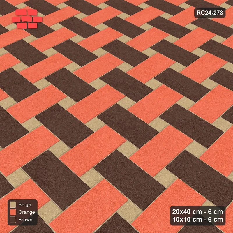 Interlock (Pasco) 20x40 cm · RC24-273 · Windmill with 10x10 Squares, 3-Tone + Kerb - Autumn · Side view Interlock (Pasco) 20x40 cm · RC24-273 · Windmill with 10x10 Squares, 3-Tone + Kerb - Autumn · Side view