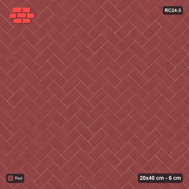 Interlock (Pasco) 20x40 cm · RC24-3 · Herringbone 45 · Top view Interlock (Pasco) 20x40 cm · RC24-3 · Herringbone 45 · Top view