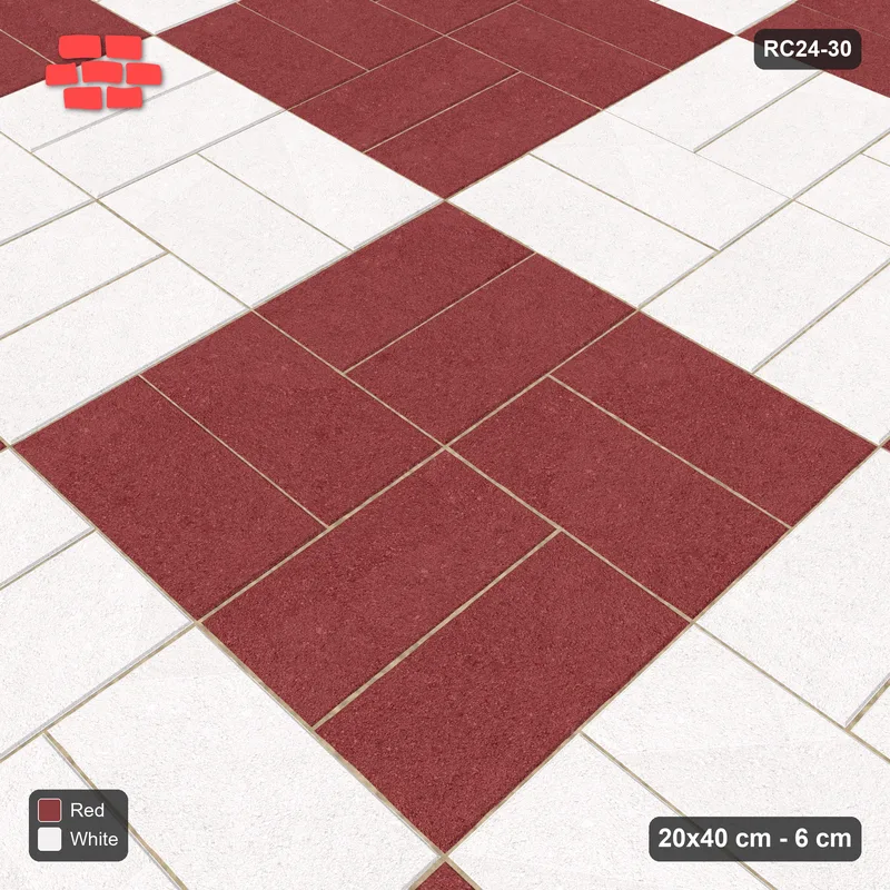 Interlock (Pasco) 20x40 cm · RC24-30 · Basketweave with block checker · Side view Interlock (Pasco) 20x40 cm · RC24-30 · Basketweave with block checker · Side view