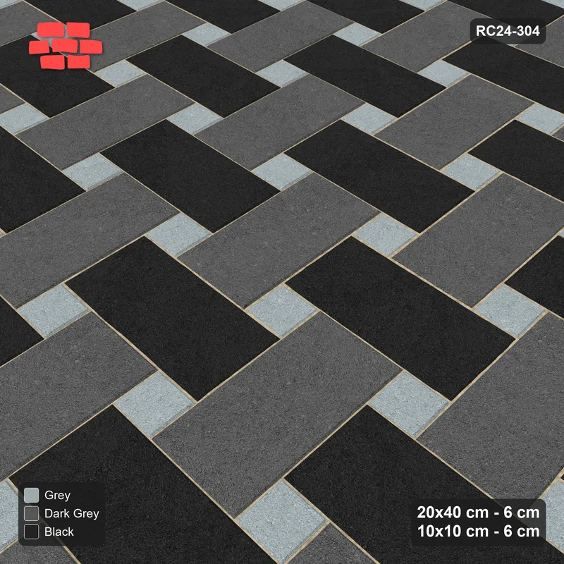 Interlock (Pasco) 20x40 cm · RC24-304 · Windmill with 10x10 Squares, 3-Tone - Graphite Scale · Side view Interlock (Pasco) 20x40 cm · RC24-304 · Windmill with 10x10 Squares, 3-Tone - Graphite Scale · Side view