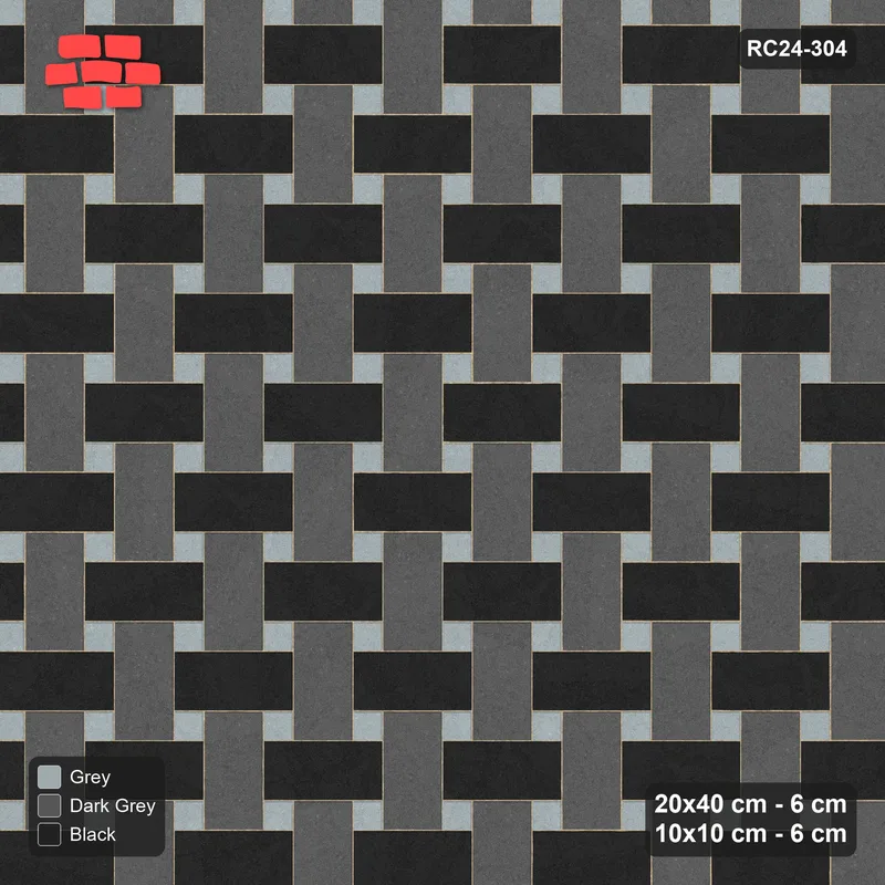 Interlock (Pasco) 20x40 cm · RC24-304 · Windmill with 10x10 Squares, 3-Tone - Graphite Scale · Top view Interlock (Pasco) 20x40 cm · RC24-304 · Windmill with 10x10 Squares, 3-Tone - Graphite Scale · Top view