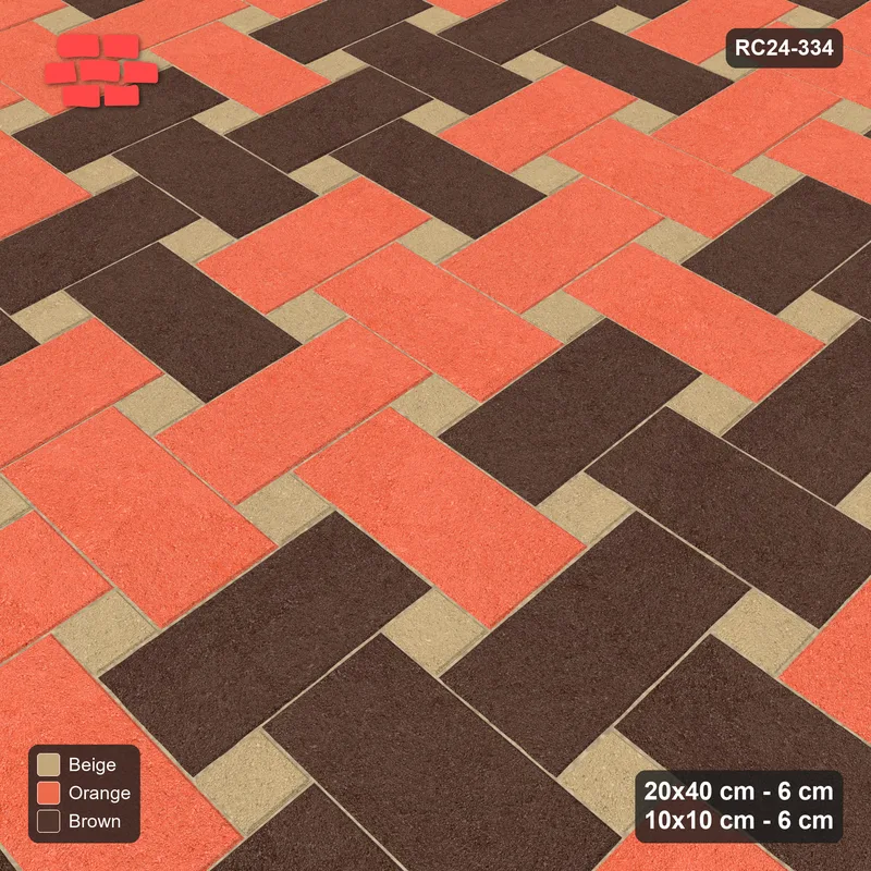 Interlock (Pasco) 20x40 cm · RC24-334 · Windmill with 10x10 Squares, Banded 2 Rows Rotated - Autumn · Side view Interlock (Pasco) 20x40 cm · RC24-334 · Windmill with 10x10 Squares, Banded 2 Rows Rotated - Autumn · Side view