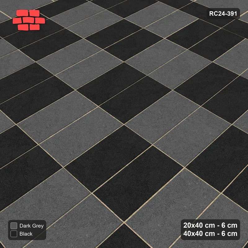 Interlock (Pasco) 20x40 cm · RC24-391 · Stacked Columns Field with Slab Border and Plank Border - Night Sky · Side view Interlock (Pasco) 20x40 cm · RC24-391 · Stacked Columns Field with Slab Border and Plank Border - Night Sky · Side view