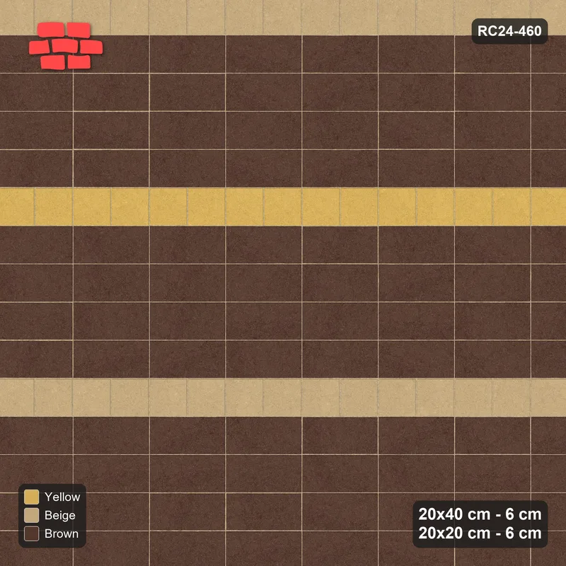 Interlock (Pasco) 20x40 cm · RC24-460 · 4+1 Plank+Square Courses, Stack - Harvest Gold · Top view Interlock (Pasco) 20x40 cm · RC24-460 · 4+1 Plank+Square Courses, Stack - Harvest Gold · Top view