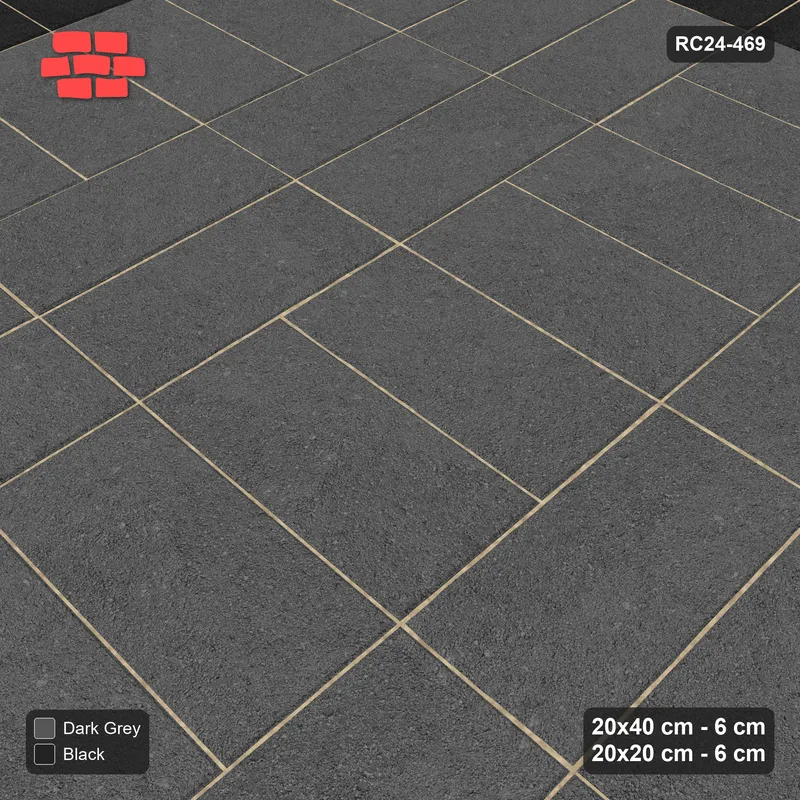 Interlock (Pasco) 20x40 cm · RC24-469 · Column-Alternating, Square Border + Kerb - Night Sky · Side view Interlock (Pasco) 20x40 cm · RC24-469 · Column-Alternating, Square Border + Kerb - Night Sky · Side view