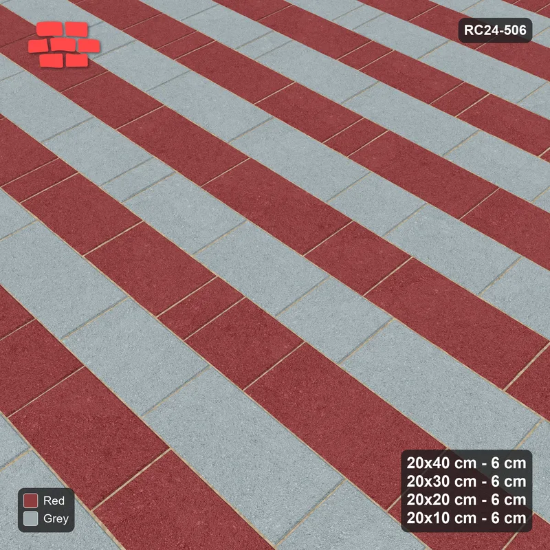 Interlock (Pasco) 20x40 cm · RC24-506 · Roman Course Mix, Alternating Courses · Side view Interlock (Pasco) 20x40 cm · RC24-506 · Roman Course Mix, Alternating Courses · Side view
