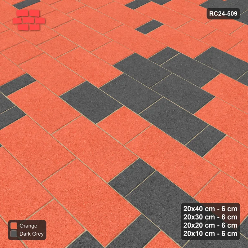 Interlock (Pasco) 20x40 cm · RC24-509 · Roman Course Mix 40/30/20/10, Colour per Length, 340 cm · Side view Interlock (Pasco) 20x40 cm · RC24-509 · Roman Course Mix 40/30/20/10, Colour per Length, 340 cm · Side view