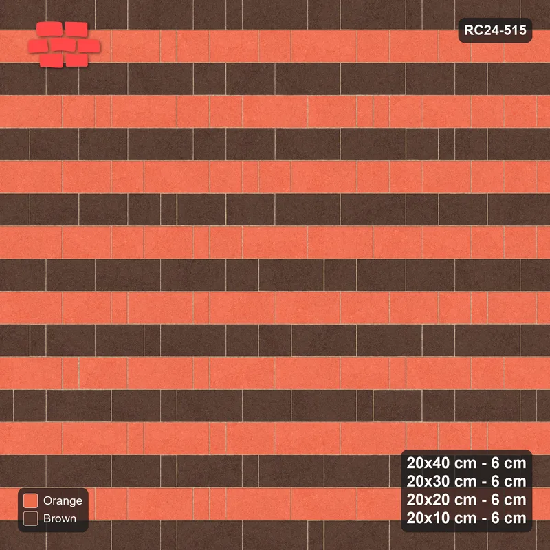 Interlock (Pasco) 20x40 cm · RC24-515 · Roman Course Mix 40/30/20/10, Alternating Courses, 380 cm · Top view Interlock (Pasco) 20x40 cm · RC24-515 · Roman Course Mix 40/30/20/10, Alternating Courses, 380 cm · Top view