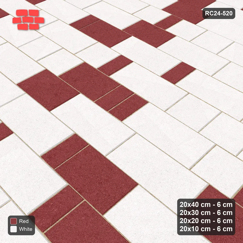 Interlock (Pasco) 20x40 cm · RC24-520 · Roman Course Mix 40/30/20/10, Colour per Length, 360 cm · Side view Interlock (Pasco) 20x40 cm · RC24-520 · Roman Course Mix 40/30/20/10, Colour per Length, 360 cm · Side view