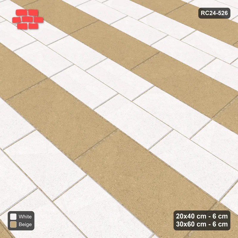 Interlock (Pasco) 20x40 cm · RC24-526 · Mixed Courses 2+1, 20x40 and 30x60, Inverse Product Colours · Side view Interlock (Pasco) 20x40 cm · RC24-526 · Mixed Courses 2+1, 20x40 and 30x60, Inverse Product Colours · Side view