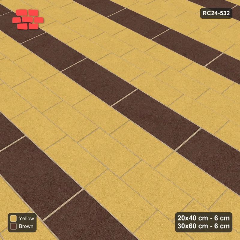 Interlock (Pasco) 20x40 cm · RC24-532 · Mixed Courses 3+1, 20x40 and 30x60, Colour per Product · Side view Interlock (Pasco) 20x40 cm · RC24-532 · Mixed Courses 3+1, 20x40 and 30x60, Colour per Product · Side view