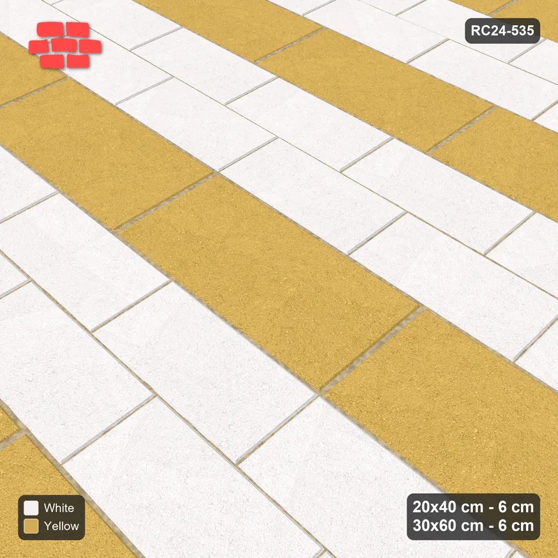Interlock (Pasco) 20x40 cm · RC24-535 · Mixed Courses 2+1, Colour per Product · Side view Interlock (Pasco) 20x40 cm · RC24-535 · Mixed Courses 2+1, Colour per Product · Side view