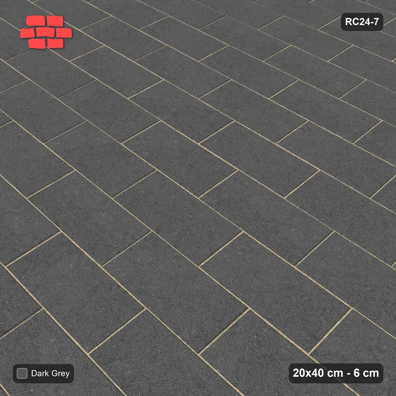 Interlock (Pasco) 20x40 cm · RC24-7 · Running bond 1/2 · Side view Interlock (Pasco) 20x40 cm · RC24-7 · Running bond 1/2 · Side view