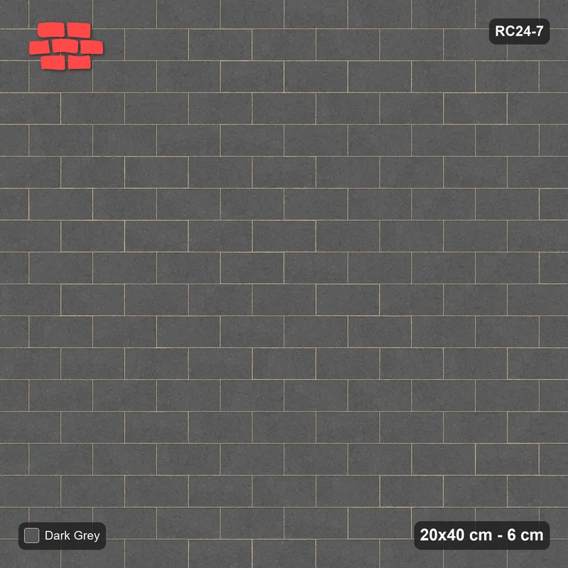 Interlock (Pasco) 20x40 cm · RC24-7 · Running bond 1/2 · Top view Interlock (Pasco) 20x40 cm · RC24-7 · Running bond 1/2 · Top view