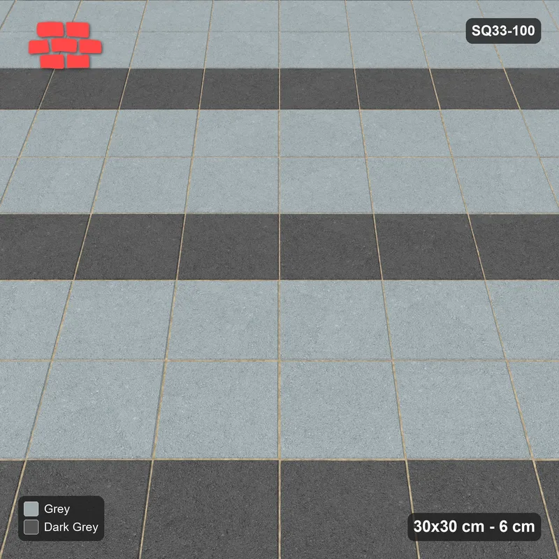 Interlock (Pasco) 30x30 cm · SQ33-100 · Diagonal Course Stripes · Side view Interlock (Pasco) 30x30 cm · SQ33-100 · Diagonal Course Stripes · Side view