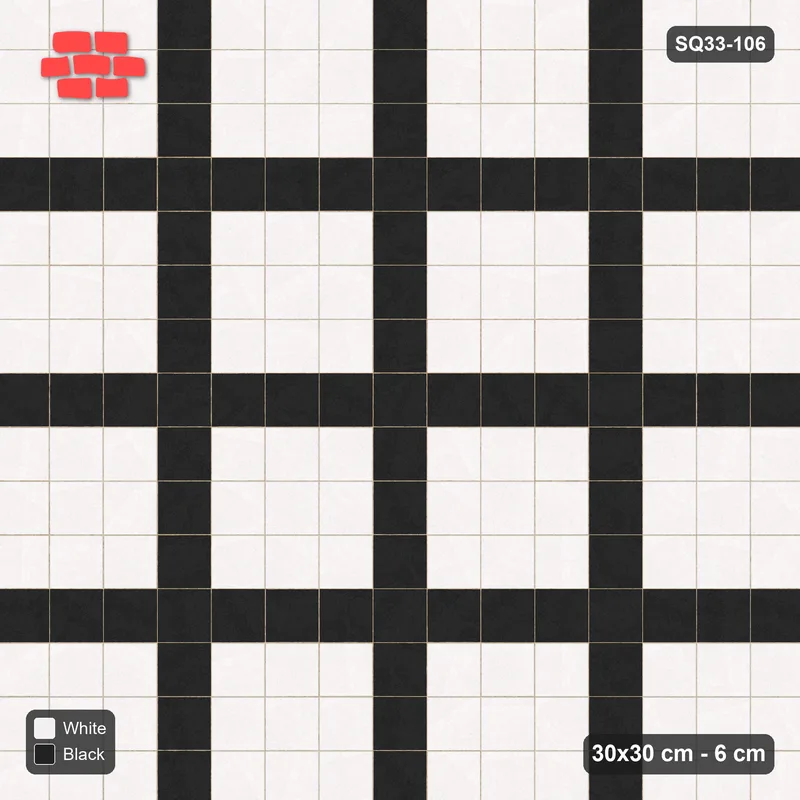 Interlock (Pasco) 30x30 cm · SQ33-106 · Plaza Grid Every 4 Courses · Top view Interlock (Pasco) 30x30 cm · SQ33-106 · Plaza Grid Every 4 Courses · Top view