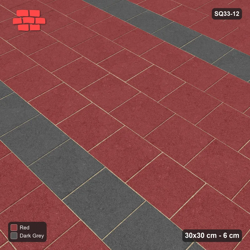 Interlock (Pasco) 30x30 cm · SQ33-12 · Half-bond running, course stripes · Side view Interlock (Pasco) 30x30 cm · SQ33-12 · Half-bond running, course stripes · Side view
