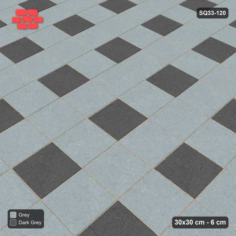 Interlock (Pasco) 30x30 cm · SQ33-120 · Accent Squares Every 2 Units · Side view Interlock (Pasco) 30x30 cm · SQ33-120 · Accent Squares Every 2 Units · Side view