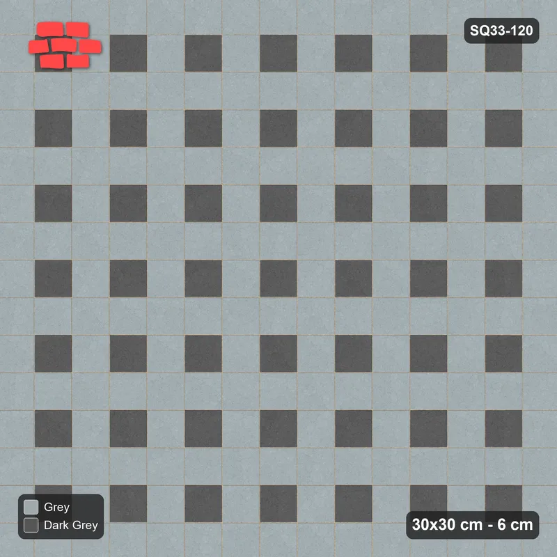 Interlock (Pasco) 30x30 cm · SQ33-120 · Accent Squares Every 2 Units · Top view Interlock (Pasco) 30x30 cm · SQ33-120 · Accent Squares Every 2 Units · Top view
