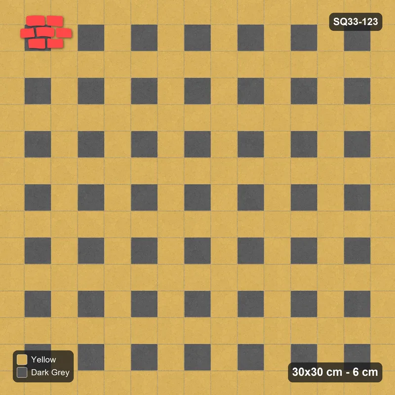 Interlock (Pasco) 30x30 cm · SQ33-123 · Accent Squares Every 2 Units · Top view Interlock (Pasco) 30x30 cm · SQ33-123 · Accent Squares Every 2 Units · Top view