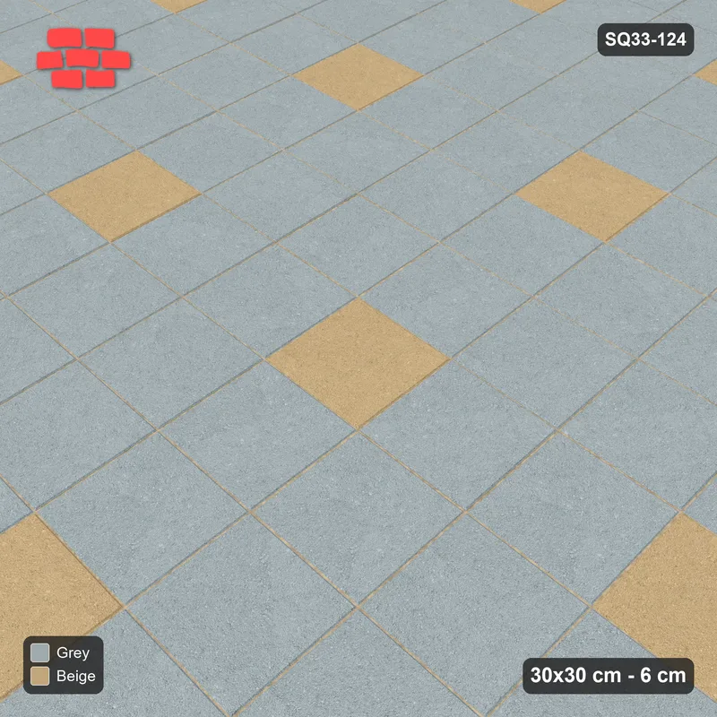 Interlock (Pasco) 30x30 cm · SQ33-124 · Accent Squares Every 3 Units · Side view Interlock (Pasco) 30x30 cm · SQ33-124 · Accent Squares Every 3 Units · Side view