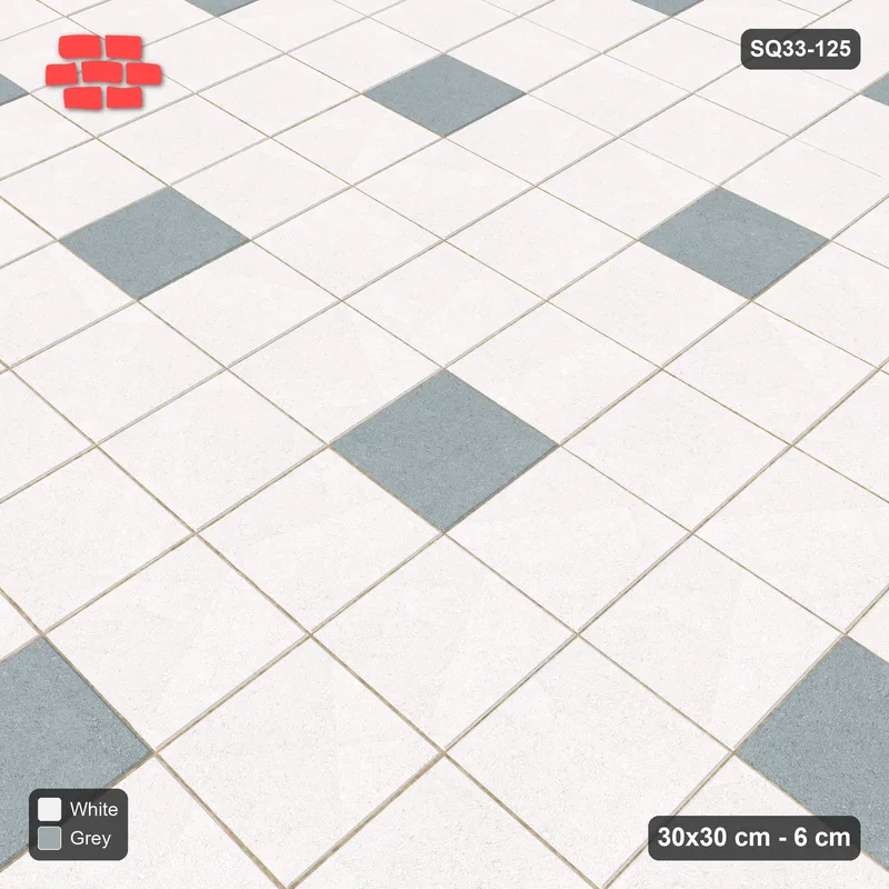 Interlock (Pasco) 30x30 cm · SQ33-125 · Accent Squares Every 3 Units · Side view Interlock (Pasco) 30x30 cm · SQ33-125 · Accent Squares Every 3 Units · Side view
