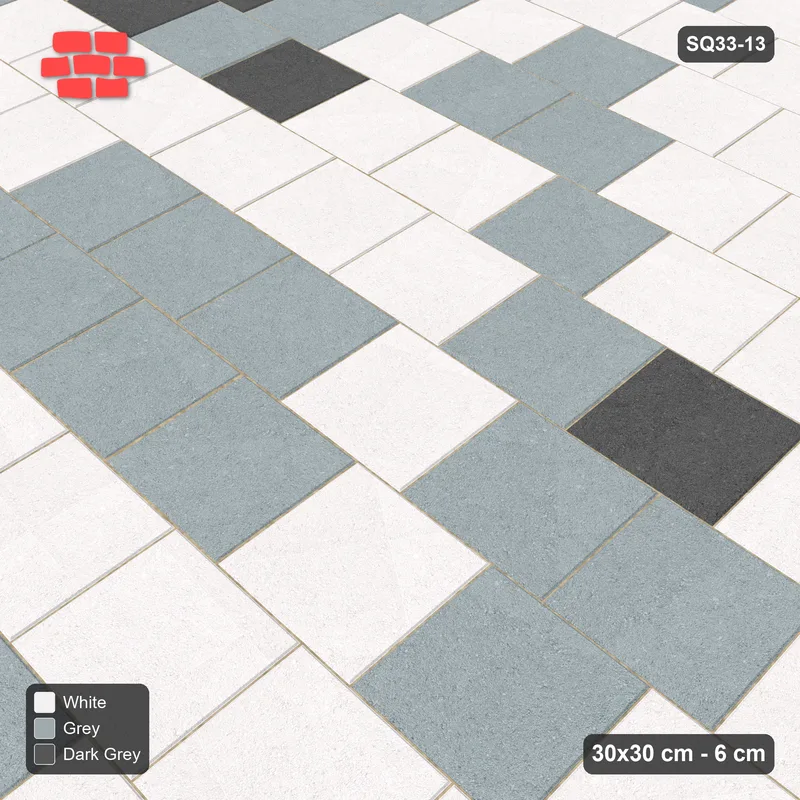 Interlock (Pasco) 30x30 cm · SQ33-13 · Third-bond running, tonal blend · Side view Interlock (Pasco) 30x30 cm · SQ33-13 · Third-bond running, tonal blend · Side view