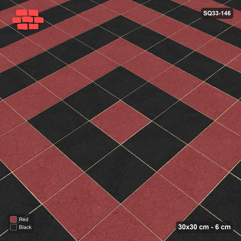Interlock (Pasco) 30x30 cm · SQ33-146 · Concentric Square Rings · Side view Interlock (Pasco) 30x30 cm · SQ33-146 · Concentric Square Rings · Side view