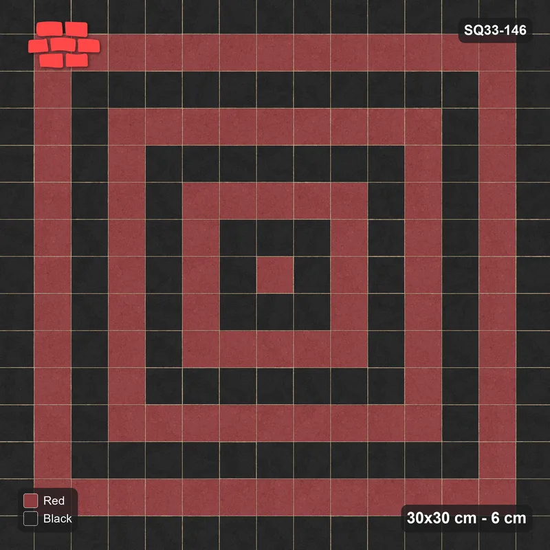 Interlock (Pasco) 30x30 cm · SQ33-146 · Concentric Square Rings · Top view Interlock (Pasco) 30x30 cm · SQ33-146 · Concentric Square Rings · Top view