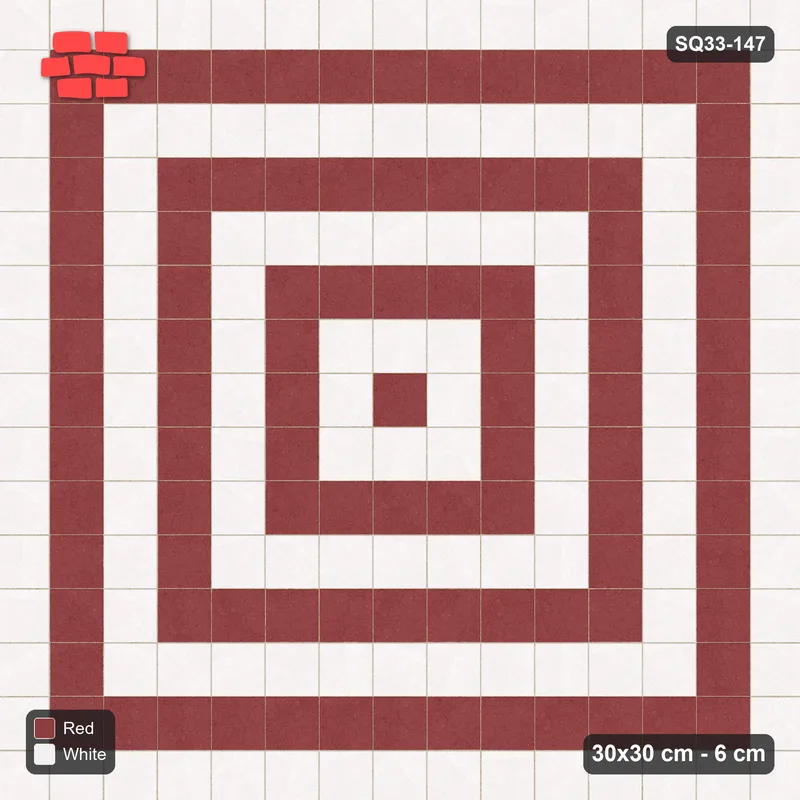 Interlock (Pasco) 30x30 cm · SQ33-147 · Concentric Square Rings · Top view Interlock (Pasco) 30x30 cm · SQ33-147 · Concentric Square Rings · Top view
